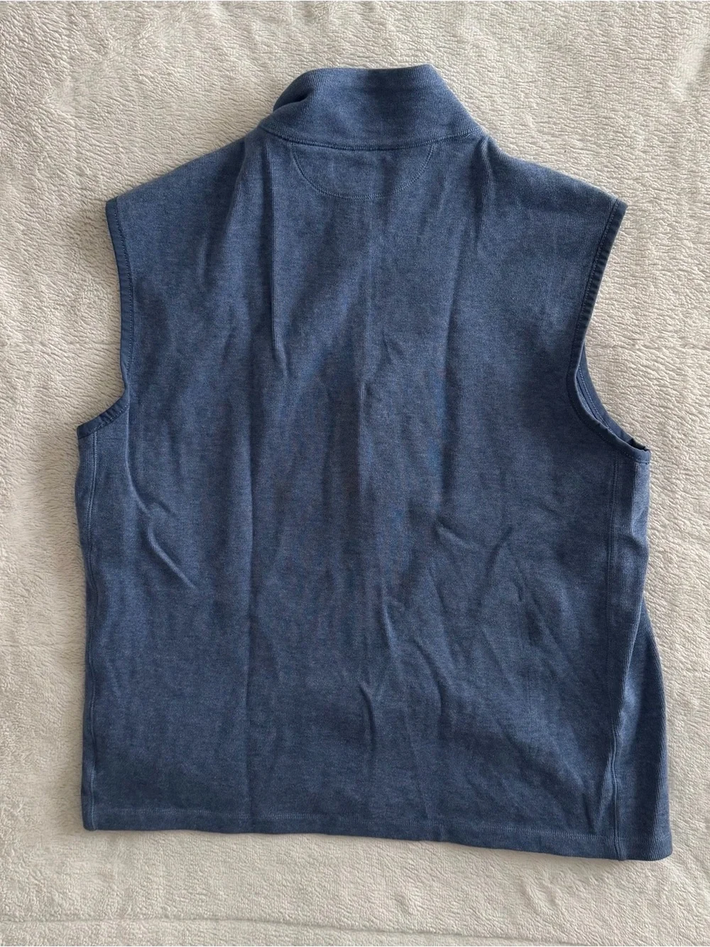 Polo Ralph Lauren Sweater Vest Men's XL Blue Cotton Knit Full Zip Pony Logo